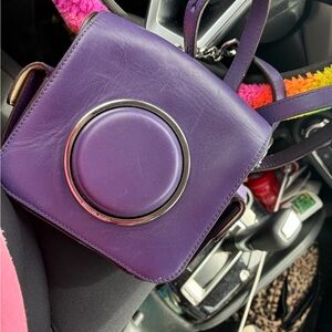 MICHAEL Michael Kors Purple Leather Crossbody with Circular Metal Accent
